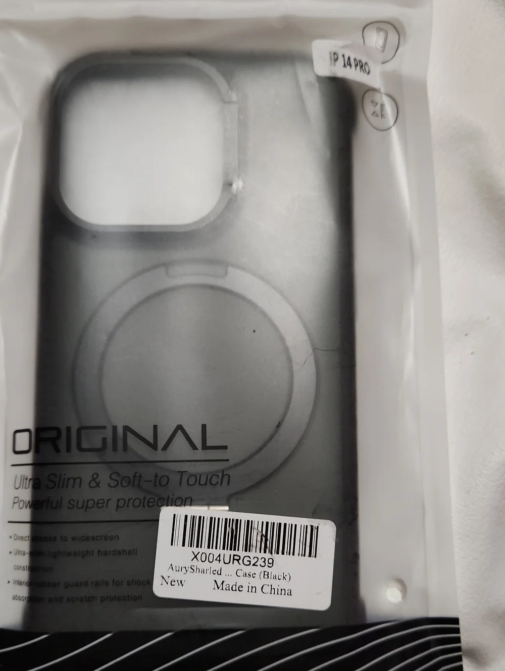 Black Soft-Touch iPhone 14 Pro Case with Magnetic Ring